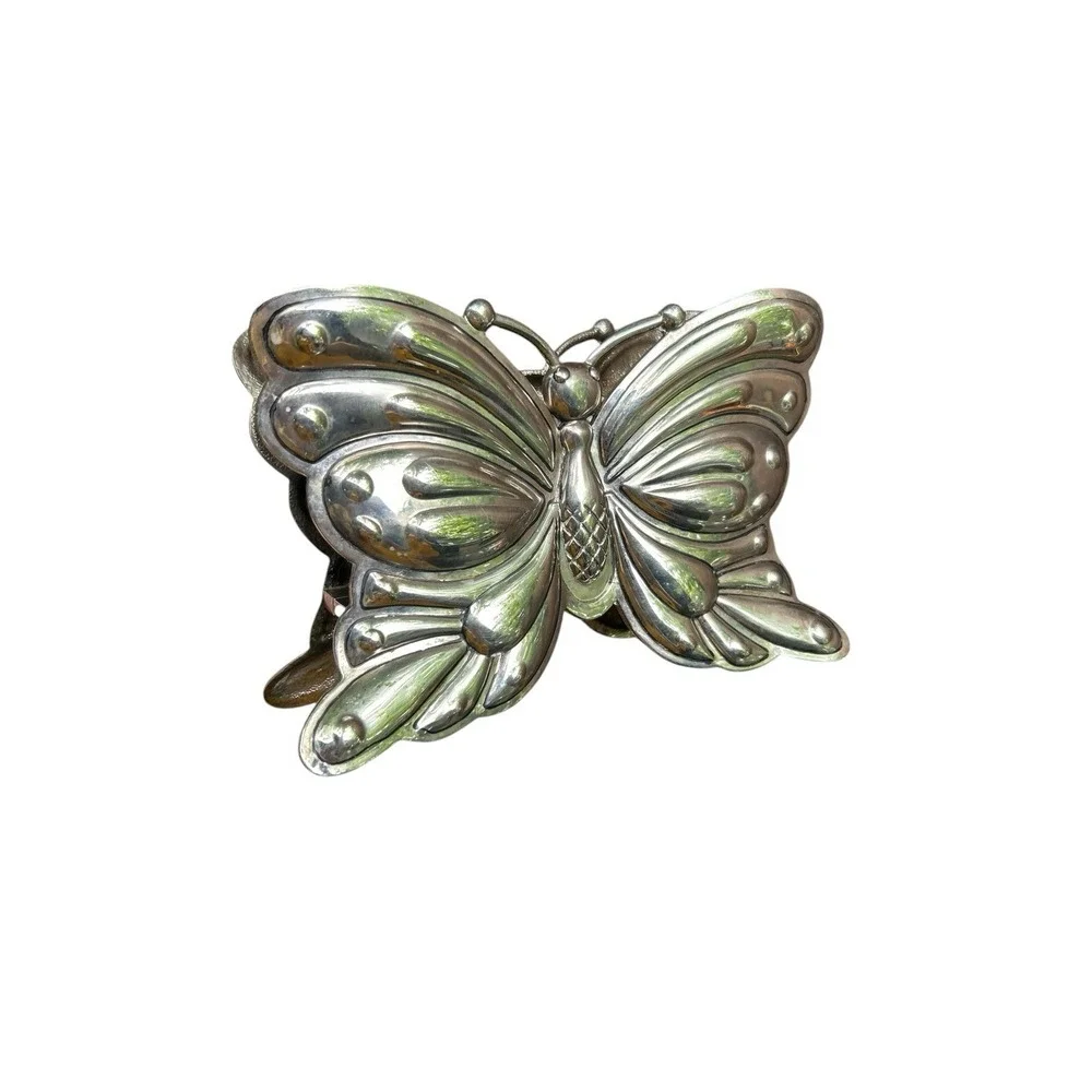 Vintage Goldinger Silver Plated Butterfly Napkin Holder # 6696 MCM